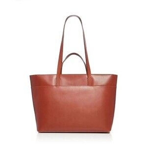 Madewell Zip-Top Essential Tote in Leather Warm Cinnamon-NWT